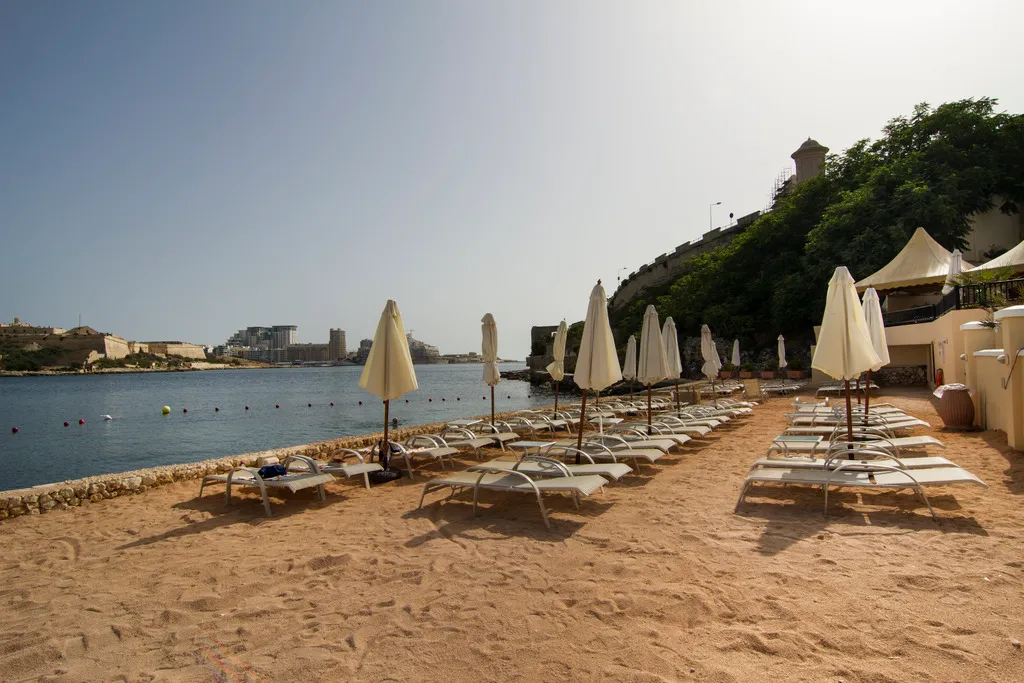 Beach, Grand Hotel Excelsior, Malta