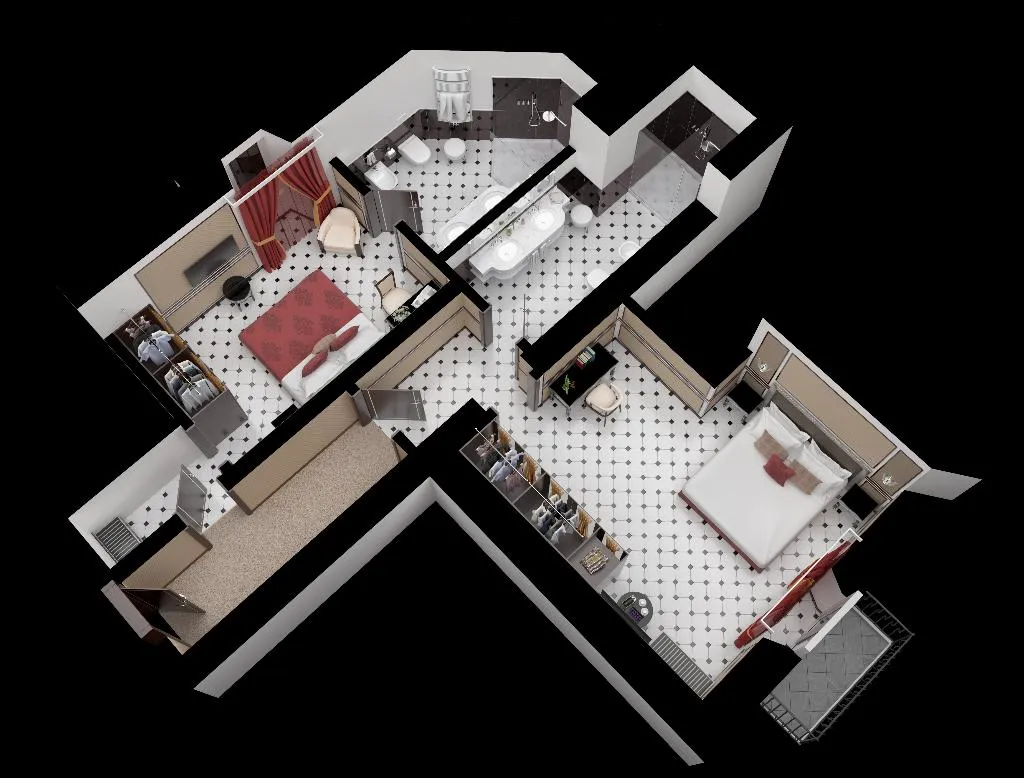 FAMILY ROOM TWO BEDROOMS Room, Baglioni Hotel Regina, Rome