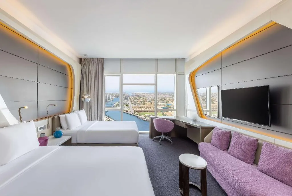 TWIN DELUXE CANAL VIEW Room, V Hotel Dubai, Curio Collection by Hilton, Dubai