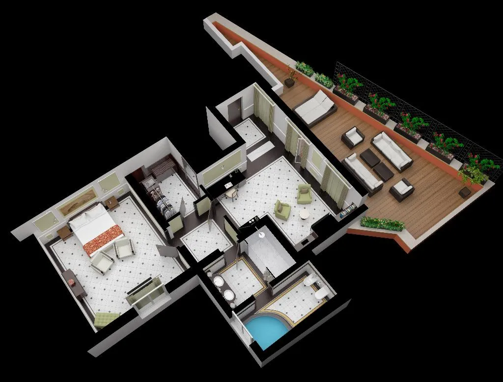 SUITE WITH TERRACE Room, Baglioni Hotel Regina, Rome