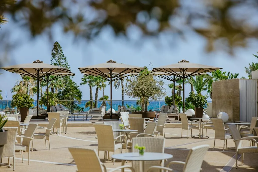 Terrace, Golden Bay Beach hotel, Cyprus