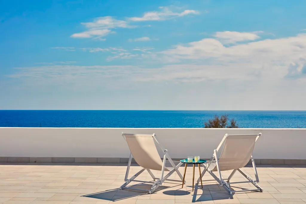 General view, Aqua Blue Beach Hotel, Santorini