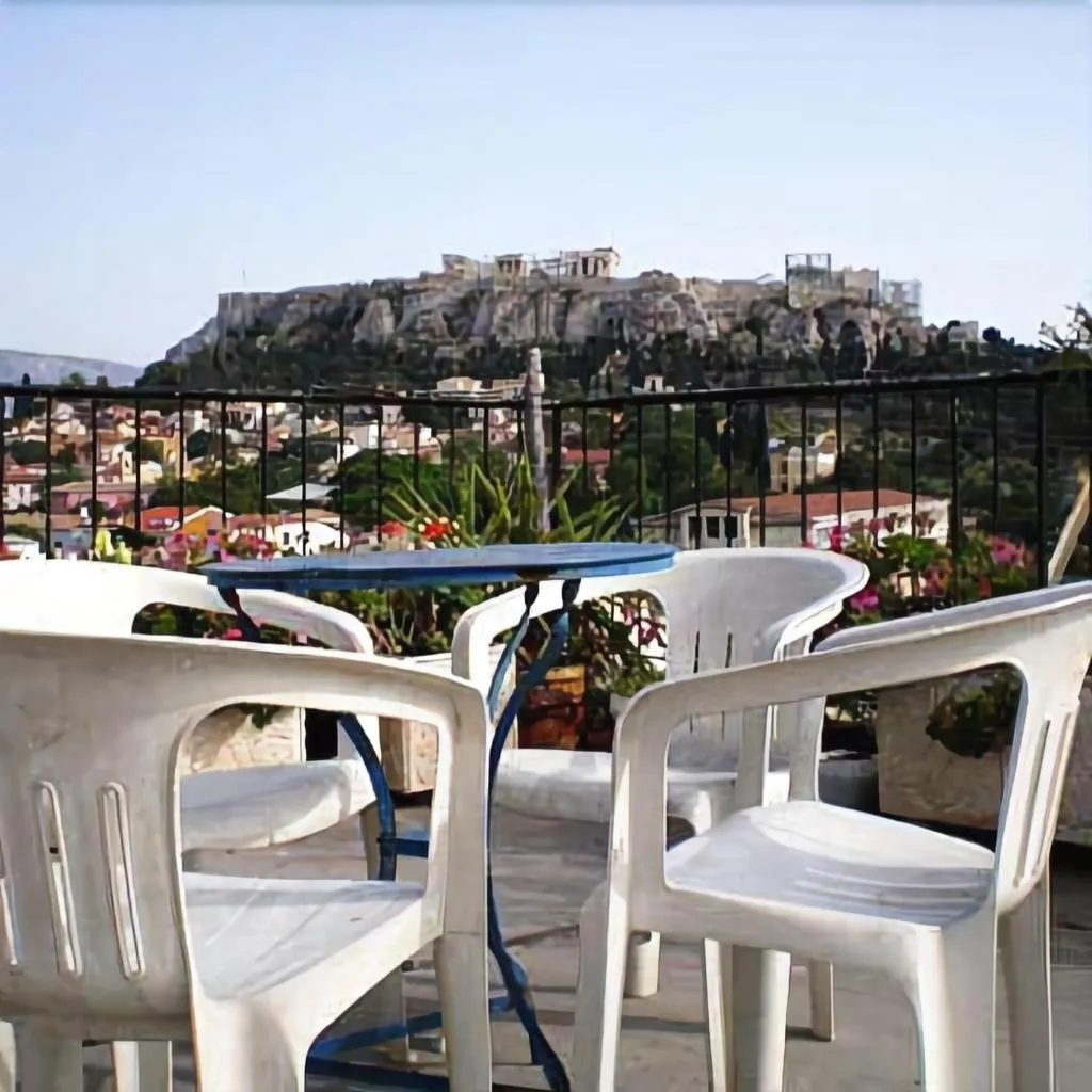 Terrace, Pella Inn Hostel, Athens