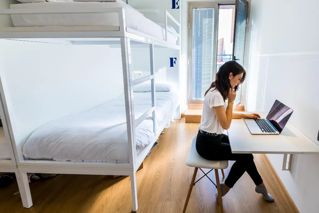 Bed in dormitory FEMALE ROOM Room, Far Home Bernabeu, Madrid