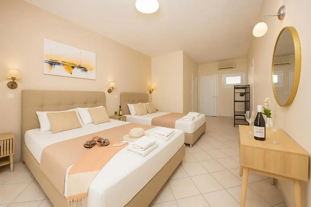 QUADRUPLE GARDEN VIEW Room, Koulouris Beach, Corfu