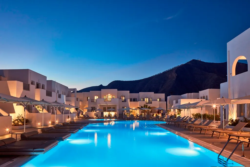 General view, Aqua Blue Beach Hotel, Santorini