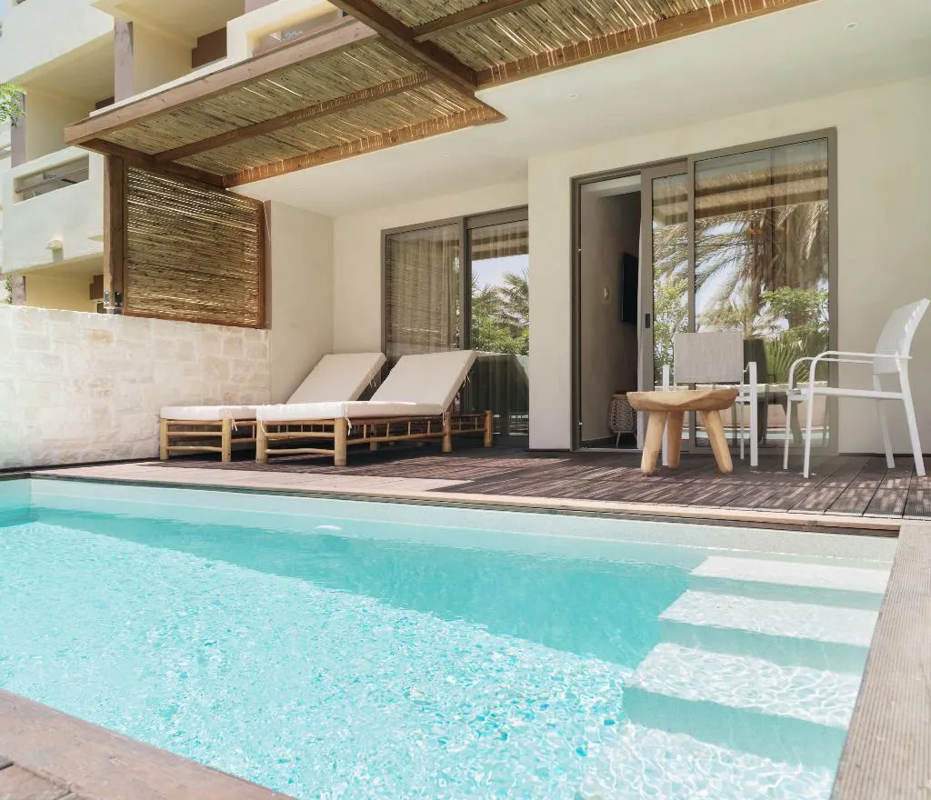 Double or Twin SUPERIOR WITH PRIVATE POOL Room, Tylissos Beach Hotel - Adults Only, Crete