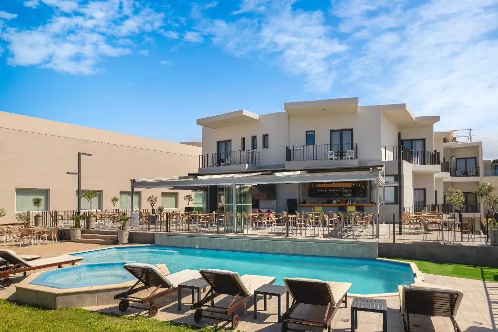 Terrace, Elia Agia Marina Beach Hotel, Crete