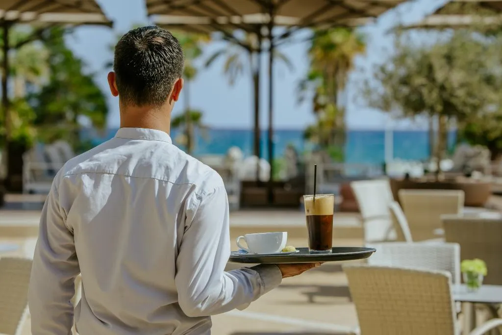 Terrace, Golden Bay Beach hotel, Cyprus