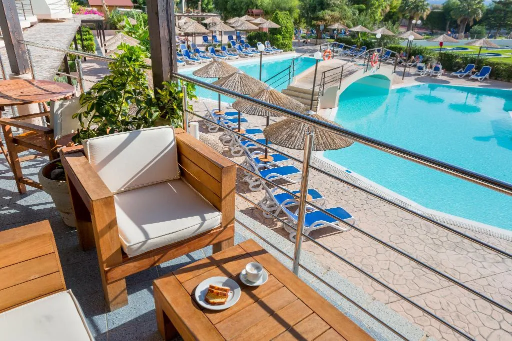 Terrace, Olympos Beach, Rhodes