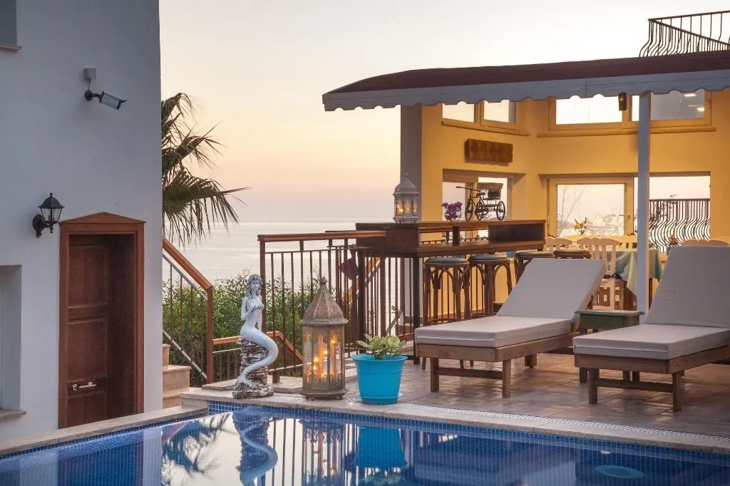 Terrace, Sunset Villa Hotel, Dalaman