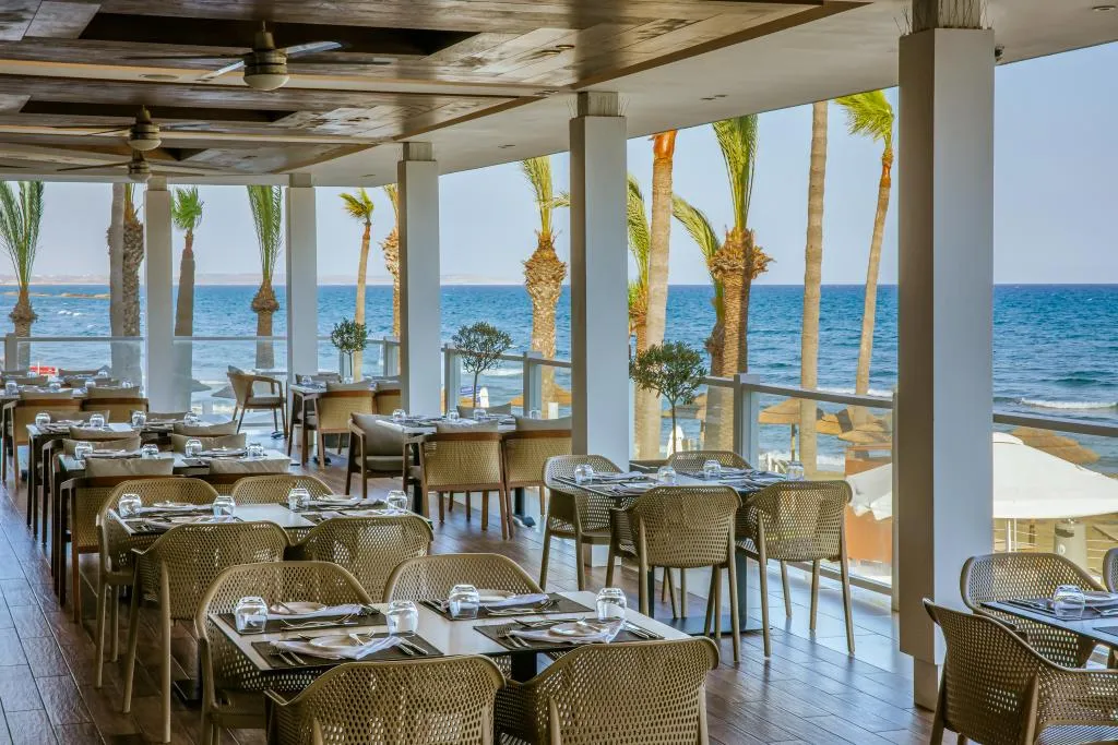 Restaurant, Golden Bay Beach hotel, Cyprus
