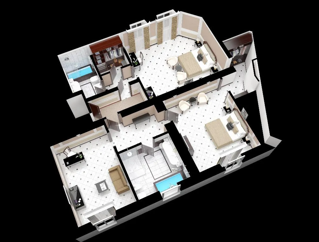 FAMILY ROOM TWO BEDROOMS Room, Baglioni Hotel Regina, Rome
