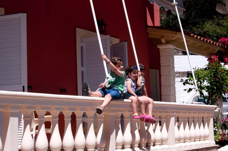 Terrace, Fouxia Apartments and Studios, Corfu