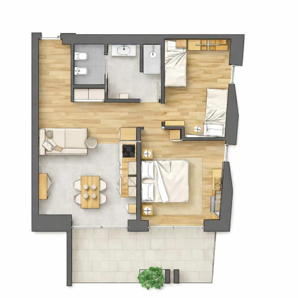 APARTMENT TWO BEDROOMS WITH TERRACE Room, Ètra Suites & Apartments, Milan