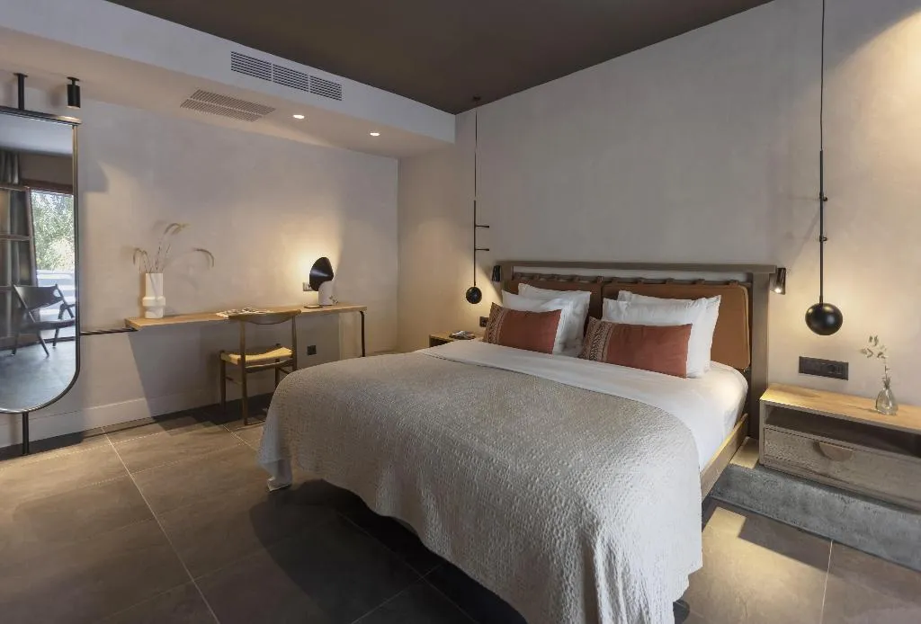 SUITE KING SIZE BED Room, Aulus Lindos Rhodes, Curio Collection by Hilton, Rhodes