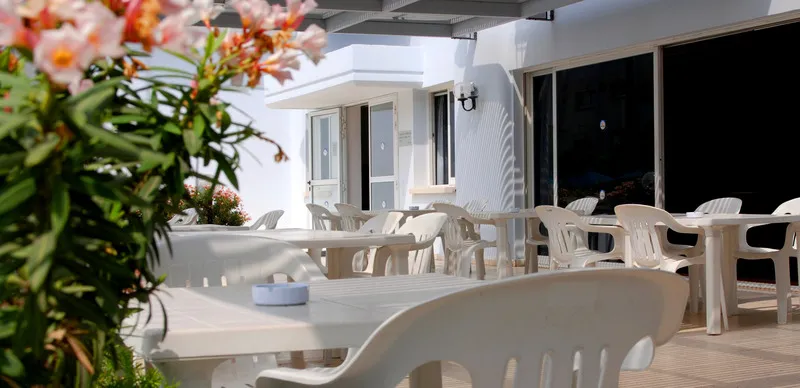 Terrace, Blue Crane Hotel Apts, Cyprus