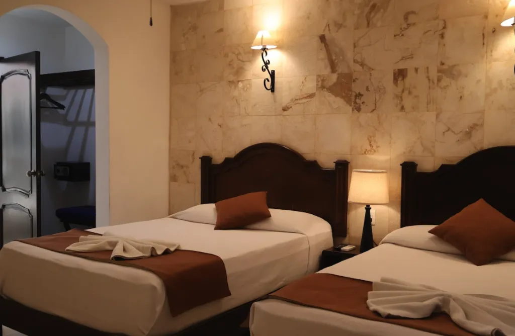QUADRUPLE TWO BEDS Room, La Aurora Hotel Colonial, Cancun Area