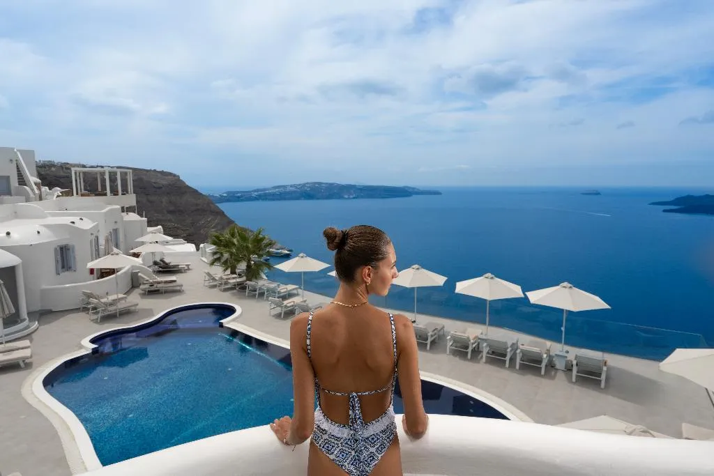Pool, Volcano View Hotel, Santorini