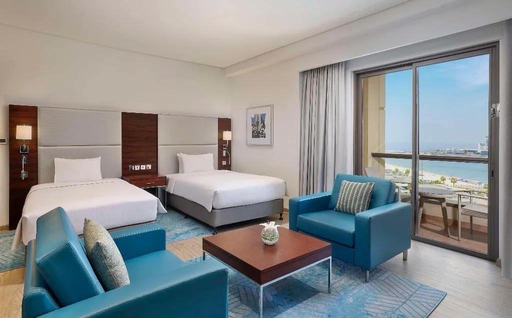 TWIN DELUXE SEA VIEW Room, Hilton Dubai The Walk, Dubai