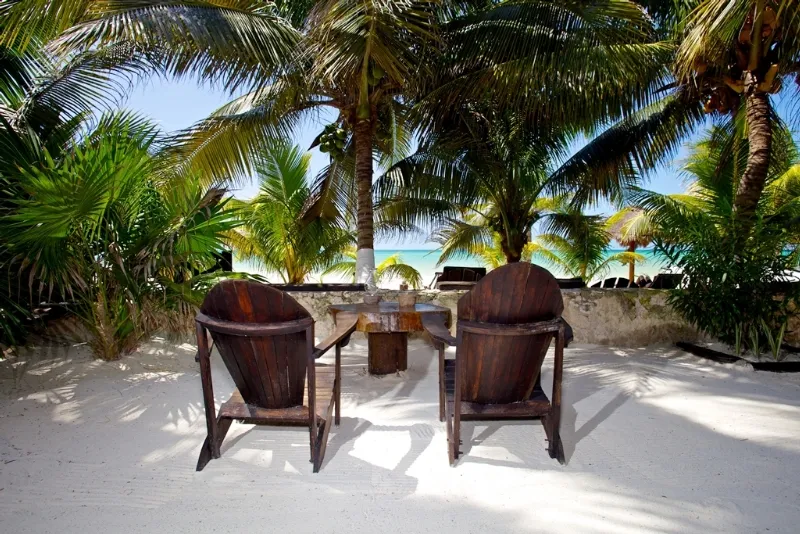 Beach, Beachfront Hotel La Palapa, Cancun Area