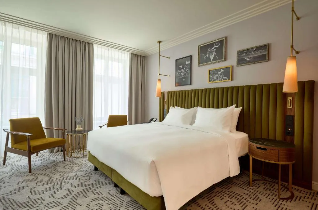 DOUBLE KING SIZE BED Room, Hotel Saski Krakow, Curio collection by Hilton, Krakow
