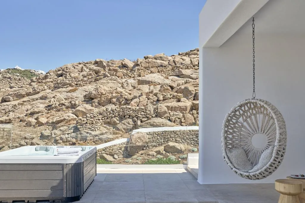 DOUBLE WITH JACUZZI Room, Once In Mykonos Luxury Resort, Mykonos