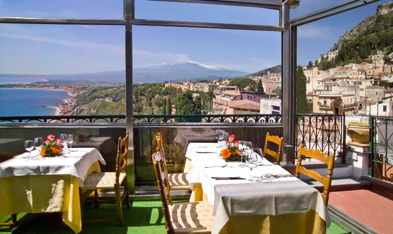 Restaurant, Villa Paradiso, Taormina