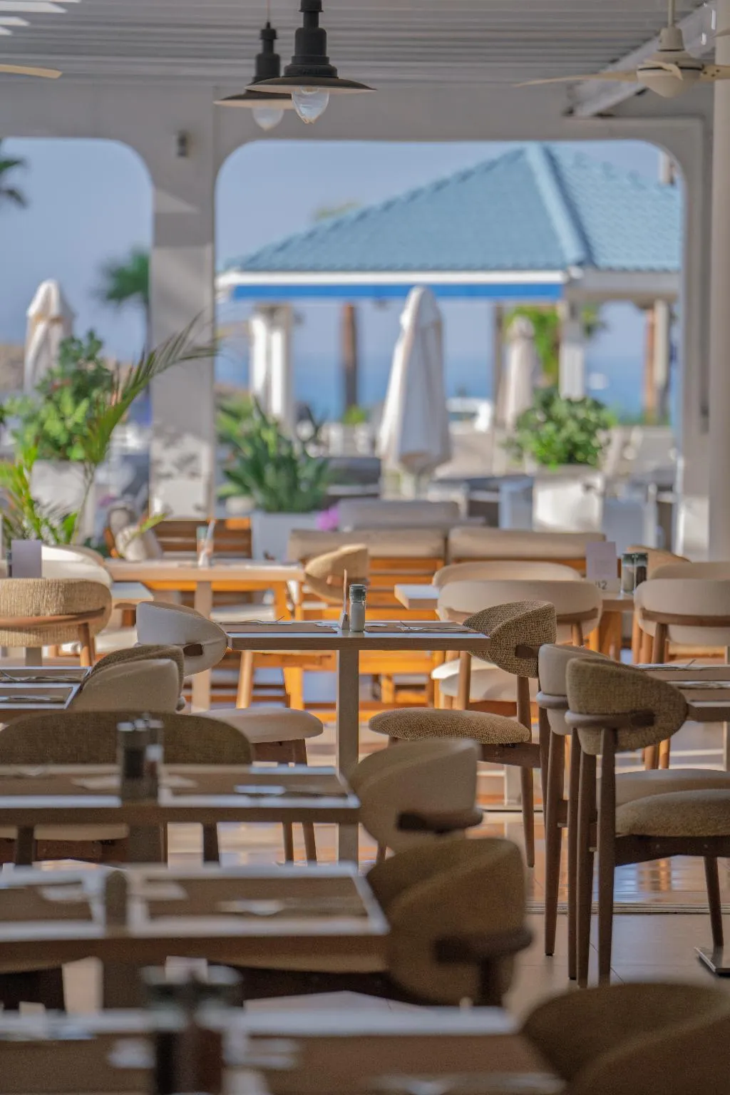 Terrace, Anonymous Beach Hotel, Cyprus