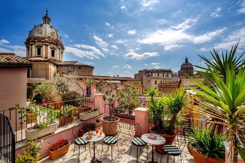 Terrace, Hotel Sole Roma, Rome