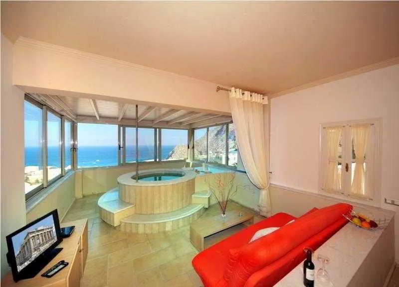 JUNIOR SUITE WITH JACUZZI Room, Antinea Hotel Suites and spa, Santorini