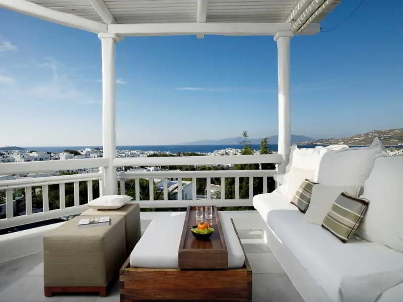 Terrace, Belvedere hotel, Mykonos