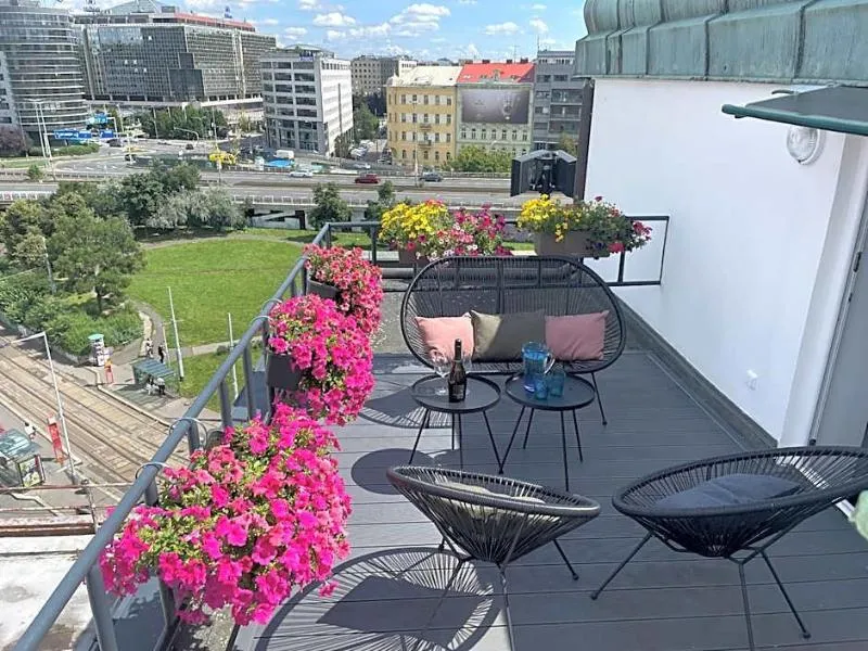 General view, Rooftop Planet Prague Hotel, Prague