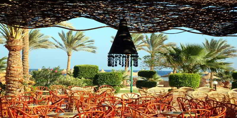 Terrace, Flamenco Beach Resort, Red Sea Riviera