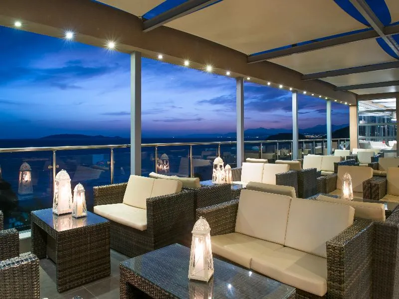 Terrace, Blue Bay Resort Hotel, Crete
