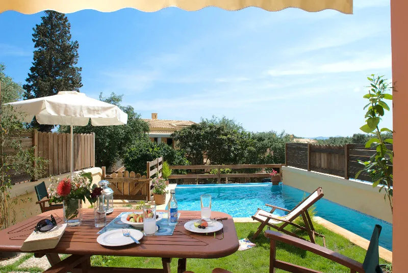 Terrace, La Riviera Barbati Seaside Apt Private Pool Villas, Corfu
