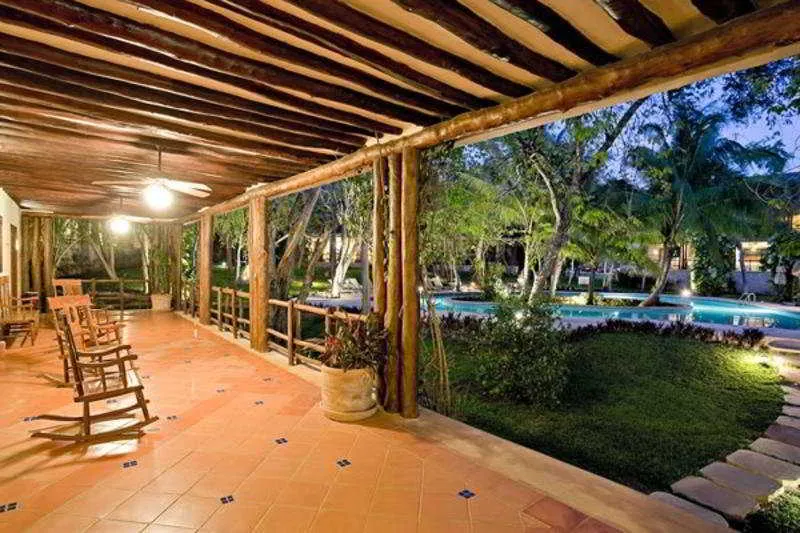 Terrace, The Lodge at Uxmal, Cancun Area
