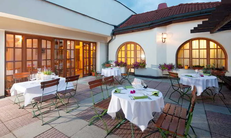 Terrace, Hotel Concertino Zlata Husa, Prague