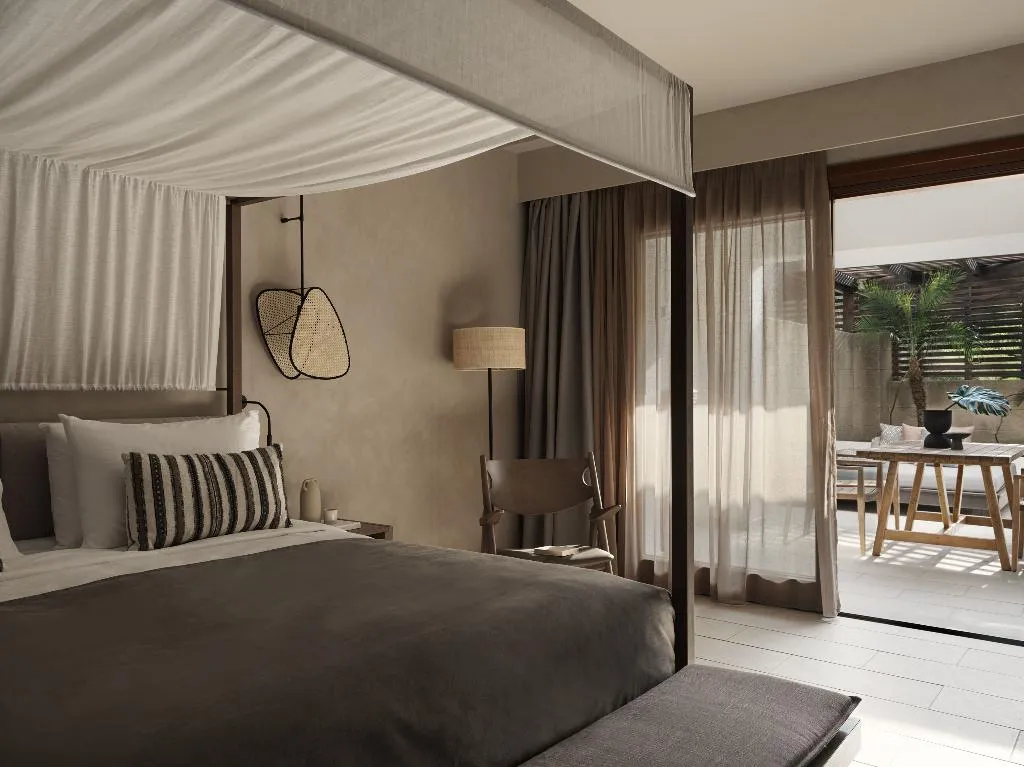 JUNIOR SUITE KING SIZE BED Room, Aulus Lindos Rhodes, Curio Collection by Hilton, Rhodes