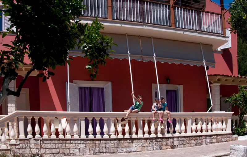 Terrace, Fouxia Apartments and Studios, Corfu