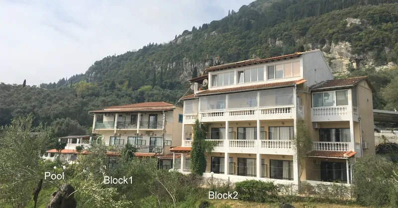 General view, Andromaches Holiday apartments, Corfu