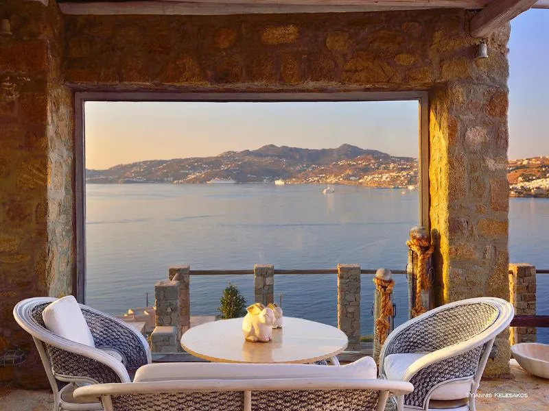 Terrace, Aegean Pearl Villas  Kanalia, Mykonos
