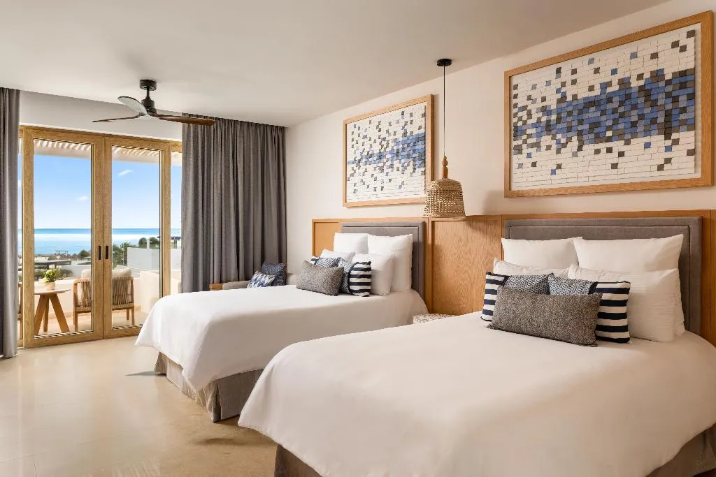 JUNIOR SUITE OCEAN FRONT TWO DOUBLE BEDS Room, Secrets Playa Mujeres Golf & Spa Resort, Cancun Area