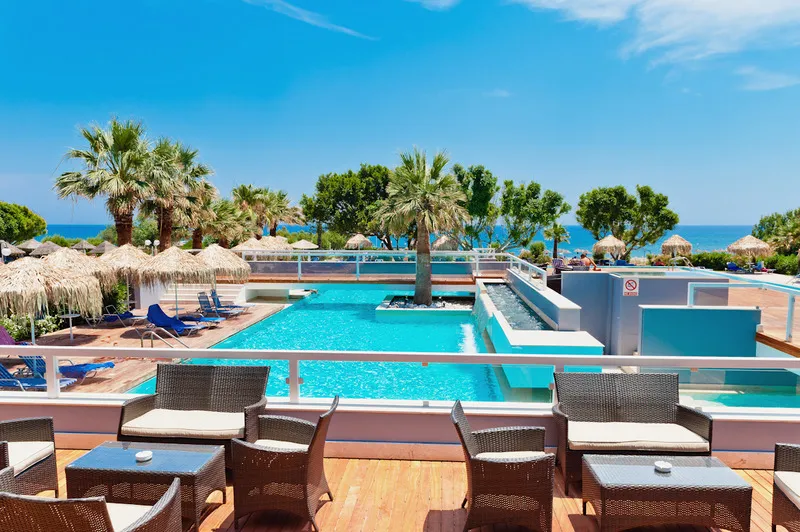 Terrace, Blue Sea Beach Resort, Rhodes