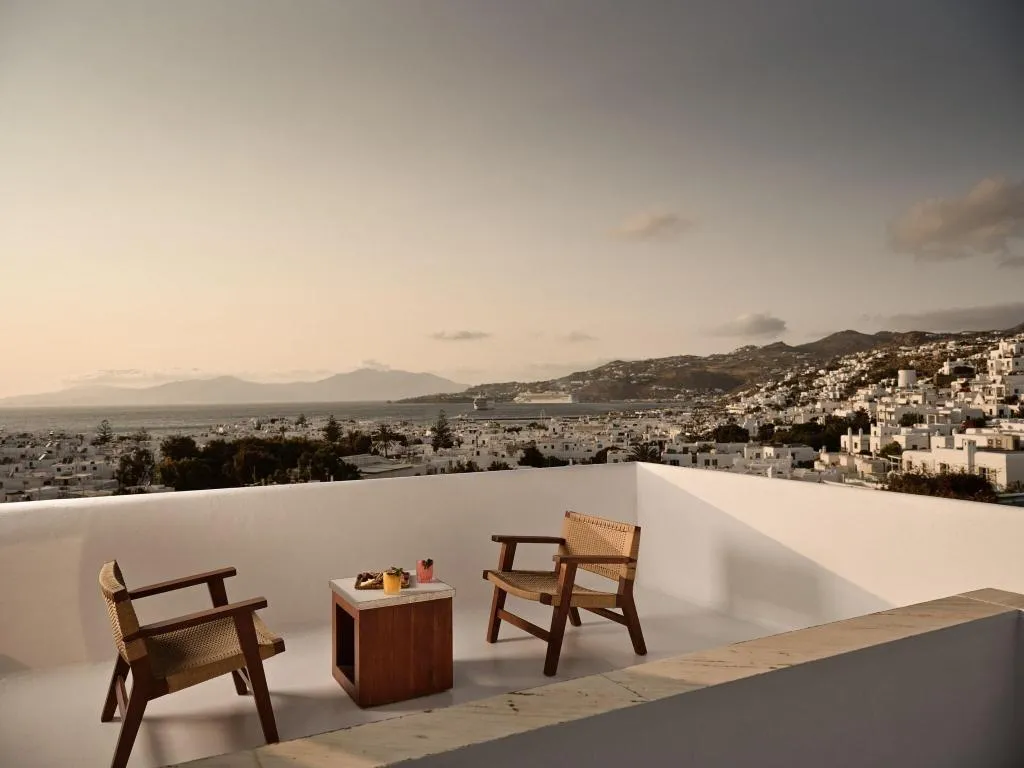 Terrace, Belvedere hotel, Mykonos