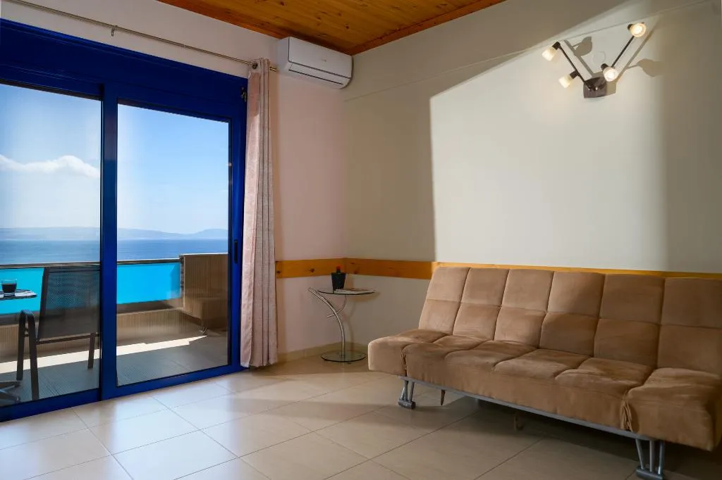 JUNIOR SUITE SIDE SEA VIEW Room, Minos Boutique Hotel Agia Galini, Crete