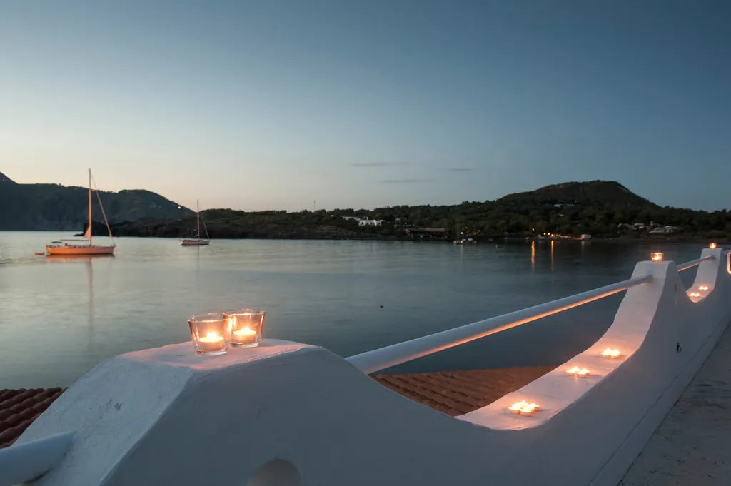 Terrace, Mari Del Sud Resort, Vulcano, Palermo