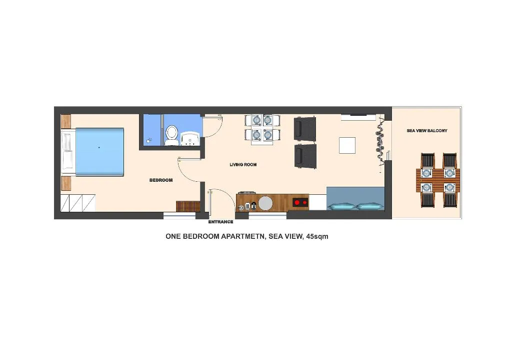 APARTMENT SEA VIEW Room, Meli Apartments & Villas, Kalamata