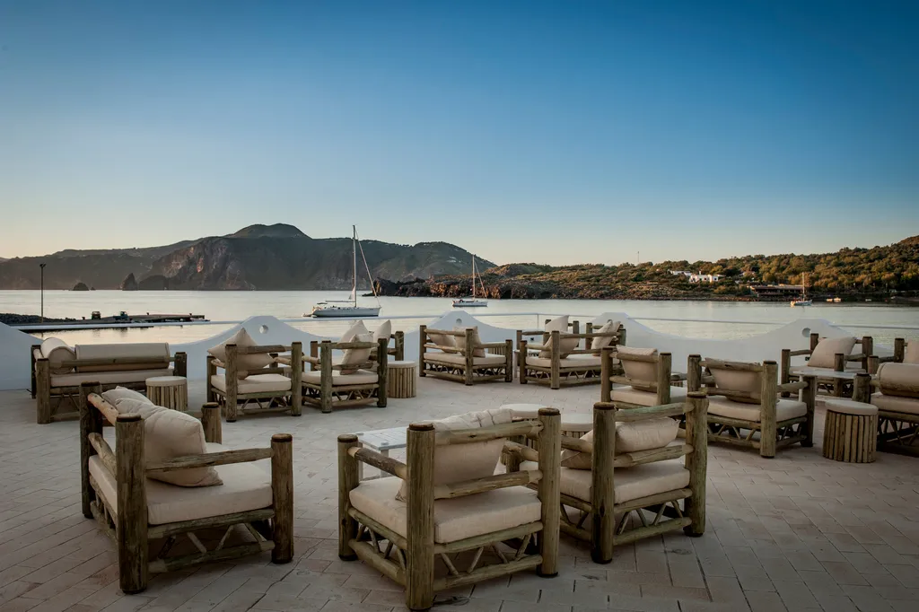 Terrace, Mari Del Sud Resort, Vulcano, Palermo