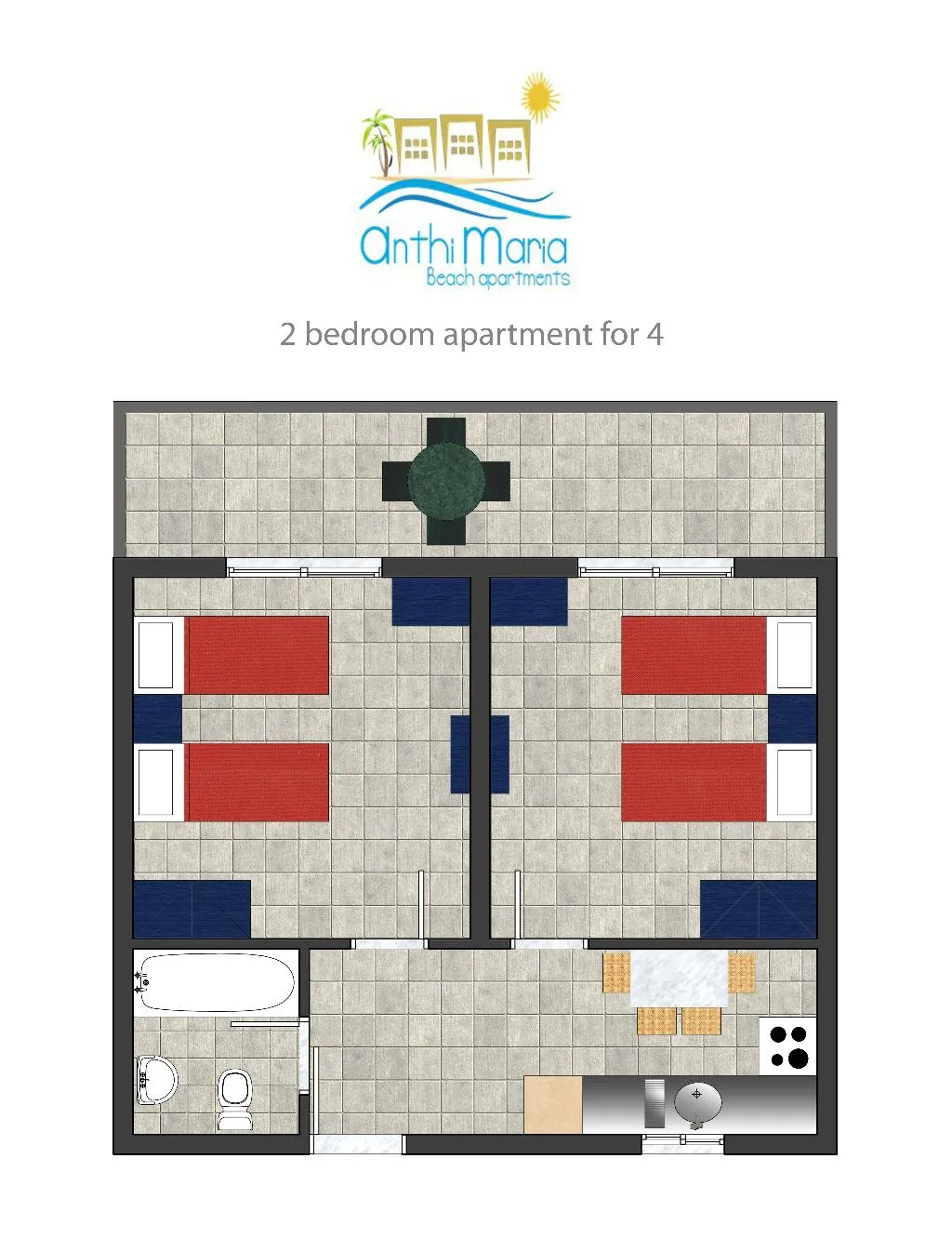 APARTMENT CAPACITY 4 Room, Anthi Maria Beach Apartments, Rhodes